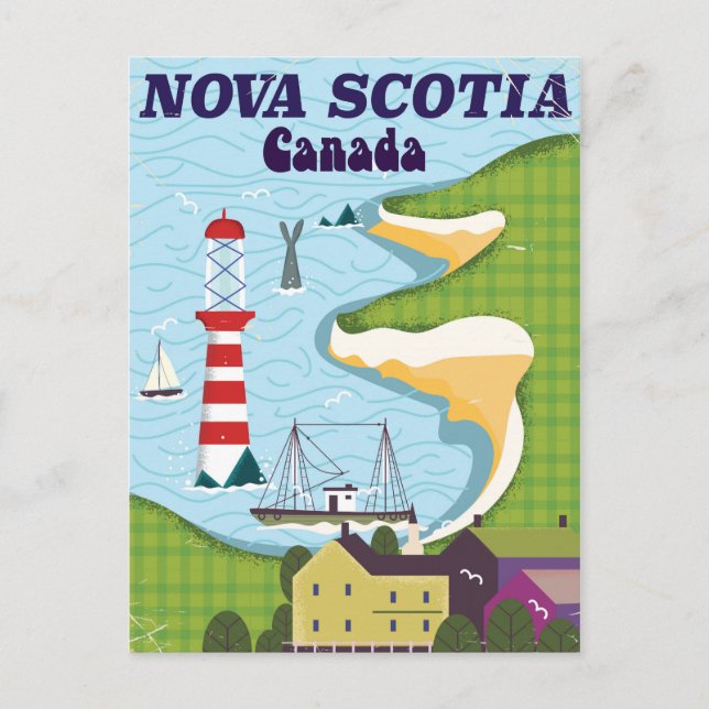 Nova Scotia Canada Vintage Travel poster Postcard (Front)