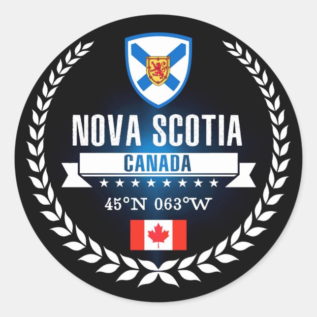 Nova Scotia Classic Round Sticker (Front)
