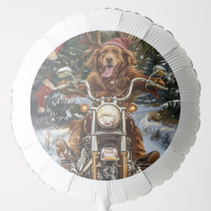 Nova Scotia Dog Riding Motorcycle Christmas Balloon