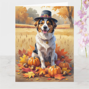 Nova Scotia Duck Toller Autumn Leaves Thanksgiving Card