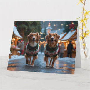 Nova Scotia Duck Toller Christmas Snow Holiday Card