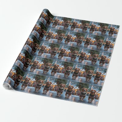 Nova Scotia Duck Toller Christmas Snow Holiday Wrapping Paper