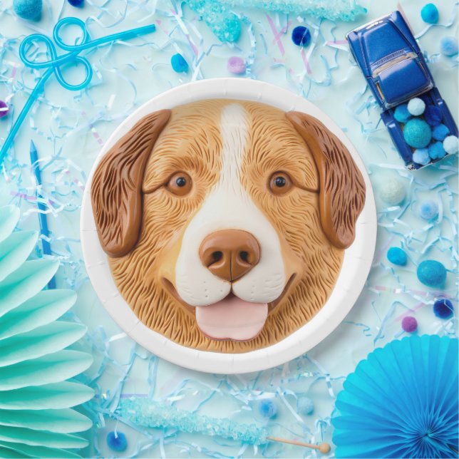 Nova Scotia Duck Toller Dog 3D Inspired Paper Plates (Party)