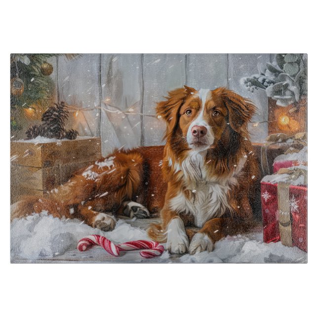 Nova Scotia Duck Toller Dog Christmas Festive Cutting Board (Front)
