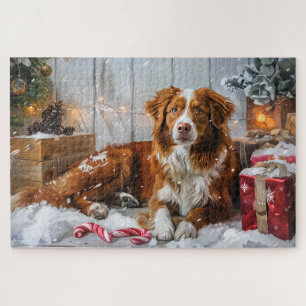 Nova Scotia Duck Toller Dog Christmas Festive Jigsaw Puzzle