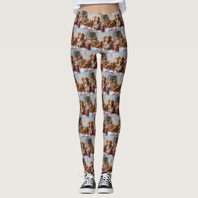Nova Scotia Duck Toller Dog Christmas Festive Leggings (Front)