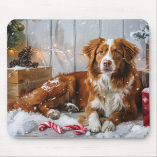 Nova Scotia Duck Toller Dog Christmas Festive Mouse Pad