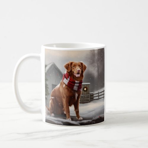 Nova Scotia Duck Toller Dog in Snow Christmas Coffee Mug