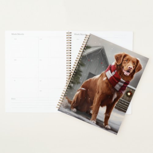 Nova Scotia Duck Toller Dog in Snow Christmas Planner