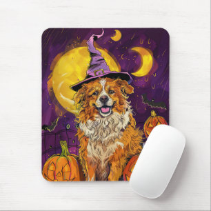 Nova Scotia Duck Toller Halloween Witch Pumpkin Mouse Pad
