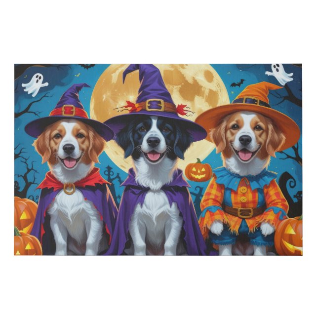 Nova Scotia Duck Toller Pumpkin Halloween Funny Faux Canvas Print (Front)
