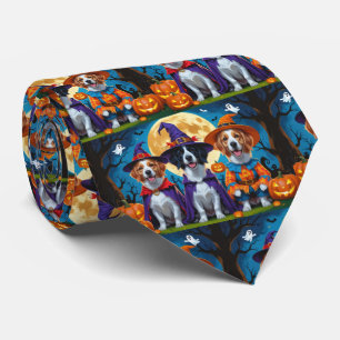 Nova Scotia Duck Toller Pumpkin Halloween Funny Neck Tie