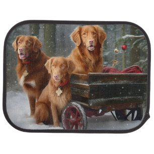 Nova Scotia Duck Toller Retriever Snowy Sleigh Car Floor Mat