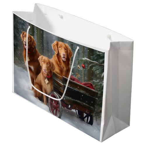 Nova Scotia Duck Toller Retriever Snowy Sleigh Large Gift Bag