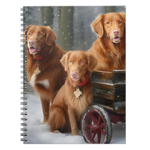 Nova Scotia Duck Toller Retriever Snowy Sleigh Notebook