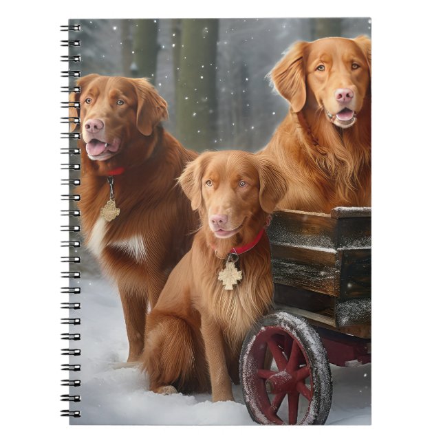 Nova Scotia Duck Toller Retriever Snowy Sleigh Notebook (Front)