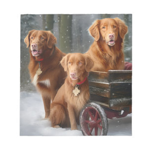 Nova Scotia Duck Toller Retriever Snowy Sleigh Notepad
