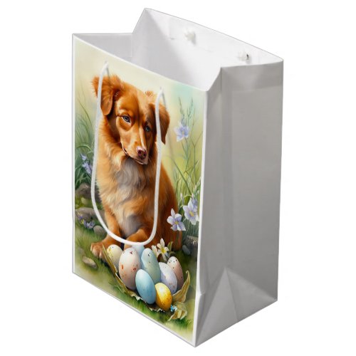 Nova Scotia Duck Toller with Easter Eggs Holiday Medium Gift Bag