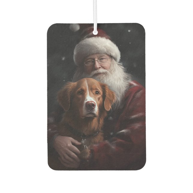 Nova Scotia Duck Toller With Santa Claus Festive Air Freshener (Front)