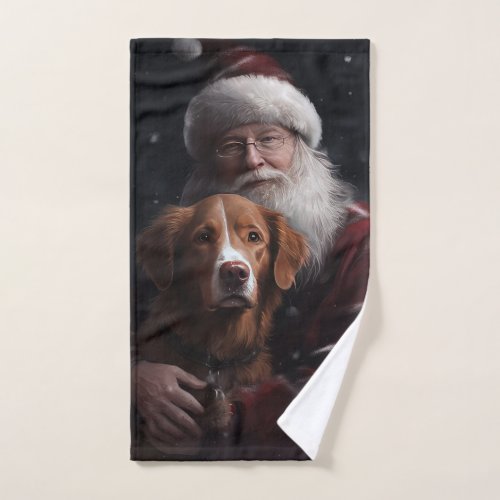 Nova Scotia Duck Toller With Santa Claus Festive Bath Towel Set