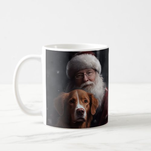 Nova Scotia Duck Toller With Santa Claus Festive Coffee Mug