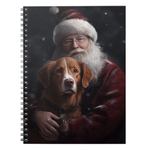 Nova Scotia Duck Toller With Santa Claus Festive Notebook