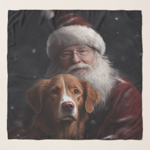 Nova Scotia Duck Toller With Santa Claus Festive Scarf
