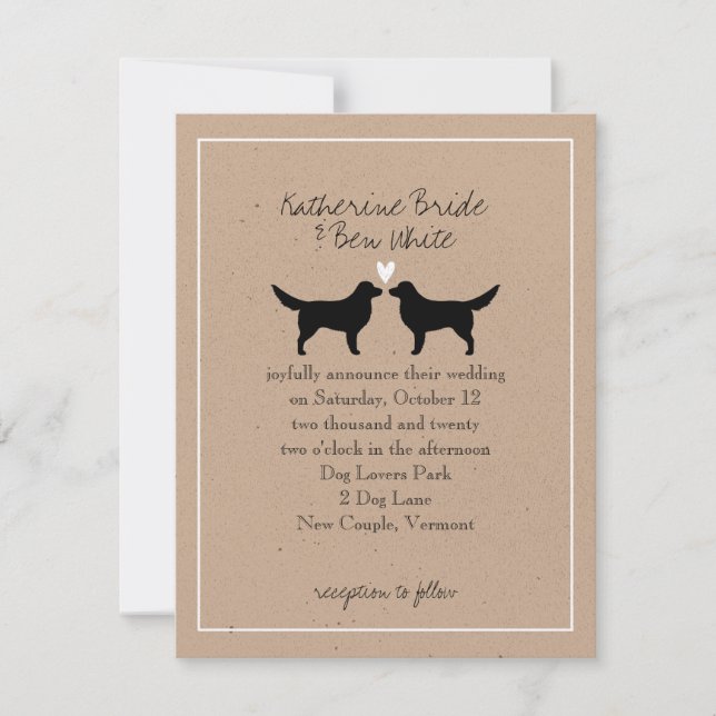 Nova Scotia Duck Tollers Wedding Invitation (Front)
