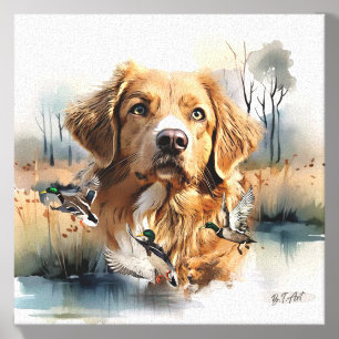 Nova Scotia Duck Tolling Retriever, Art Canvas Photo Tile