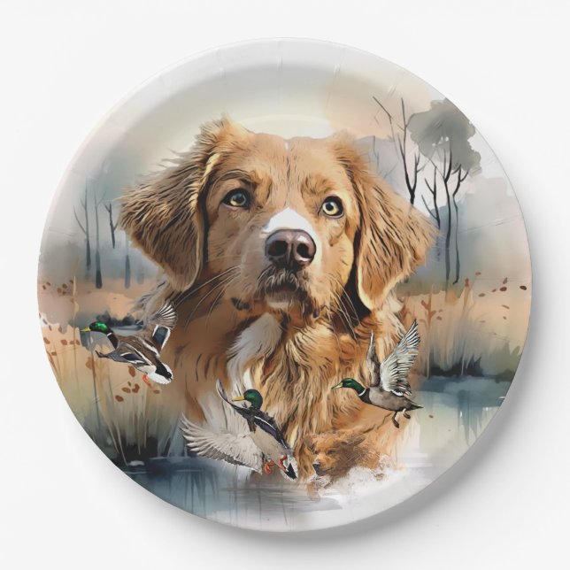 Nova Scotia Duck Tolling Retriever, Art Paper Plates (Front)