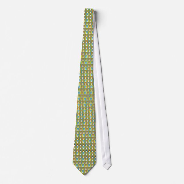 Nova Scotia Duck Tolling Retriever Cartoon Pop-Art Neck Tie (Front)