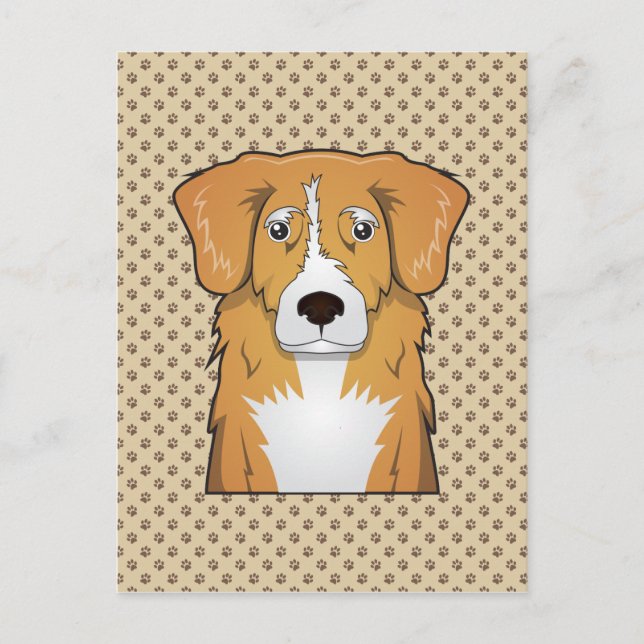 Nova Scotia Duck Tolling Retriever Cartoon Postcard (Front)