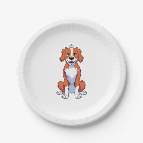 Nova Scotia Duck Tolling Retriever Cartooned Cuten Paper Plates