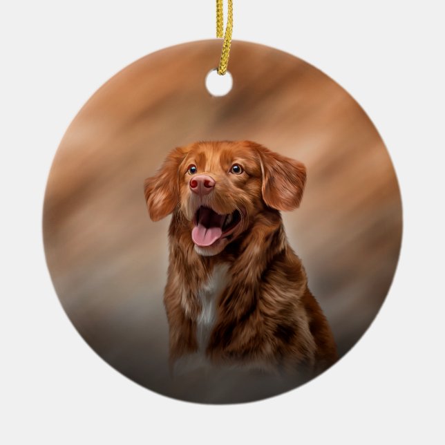 Nova Scotia Duck Tolling Retriever Ceramic Ornament (Front)