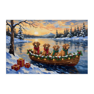 Nova Scotia Duck Tolling Retriever Christmas Boat Acrylic Print