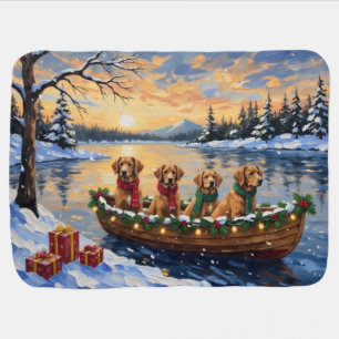 Nova Scotia Duck Tolling Retriever Christmas Boat  Baby Blanket