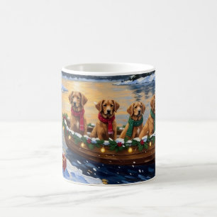 Nova Scotia Duck Tolling Retriever Christmas Boat  Coffee Mug