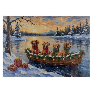 Nova Scotia Duck Tolling Retriever Christmas Boat Cutting Board