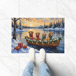 Nova Scotia Duck Tolling Retriever Christmas Boat  Doormat