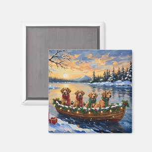 Nova Scotia Duck Tolling Retriever Christmas Boat  Magnet