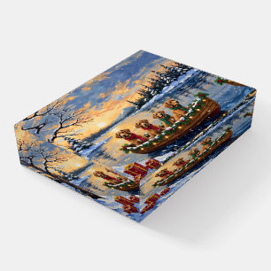 Nova Scotia Duck Tolling Retriever Christmas Boat  Paperweight