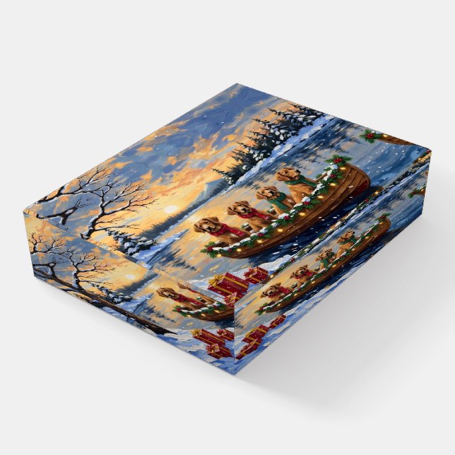 Nova Scotia Duck Tolling Retriever Christmas Boat  Paperweight (Angled)