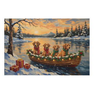 Nova Scotia Duck Tolling Retriever Christmas Boat Wood Wall Art