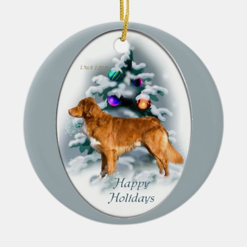 Nova Scotia Duck Tolling Retriever Christmas Gifts Ceramic Ornament