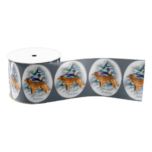 Nova Scotia Duck Tolling Retriever Christmas Grosgrain Ribbon
