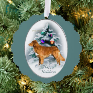 Nova Scotia Duck Tolling Retriever Christmas Ornament Card