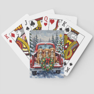 Nova Scotia Duck Tolling Retriever Christmas Red Poker Cards