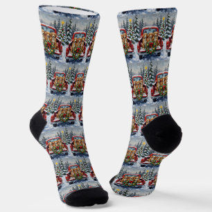 Nova Scotia Duck Tolling Retriever Christmas Red Socks