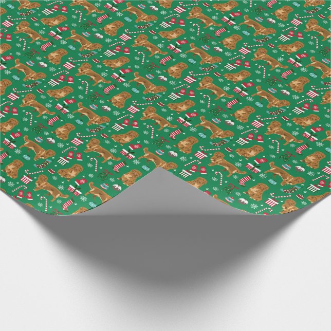 Nova Scotia Duck Tolling Retriever christmas wrap Wrapping Paper (Corner)