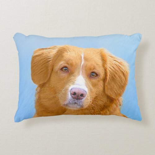 Nova Scotia Duck Tolling Retriever Dog Painting Accent Pillow